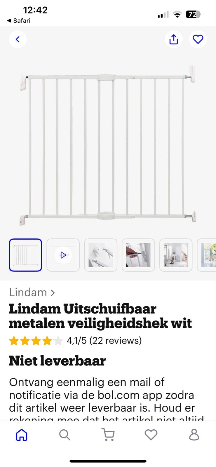 Lindam Traphekje Uitschuifbaar Metaal Wit (63,5-102 cm), Kinderen en Baby's, Traphekjes, Ophalen, Gebruikt, Aluminium, 100 tot 115 cm