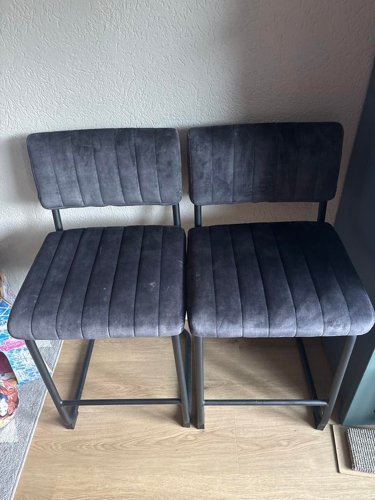 Barkruk, Huis en Inrichting, Barkrukken, Zo goed als nieuw, 60 tot 90 cm, Kunststof, Metaal, 2 krukken, Met voetsteun, Ophalen of Verzenden