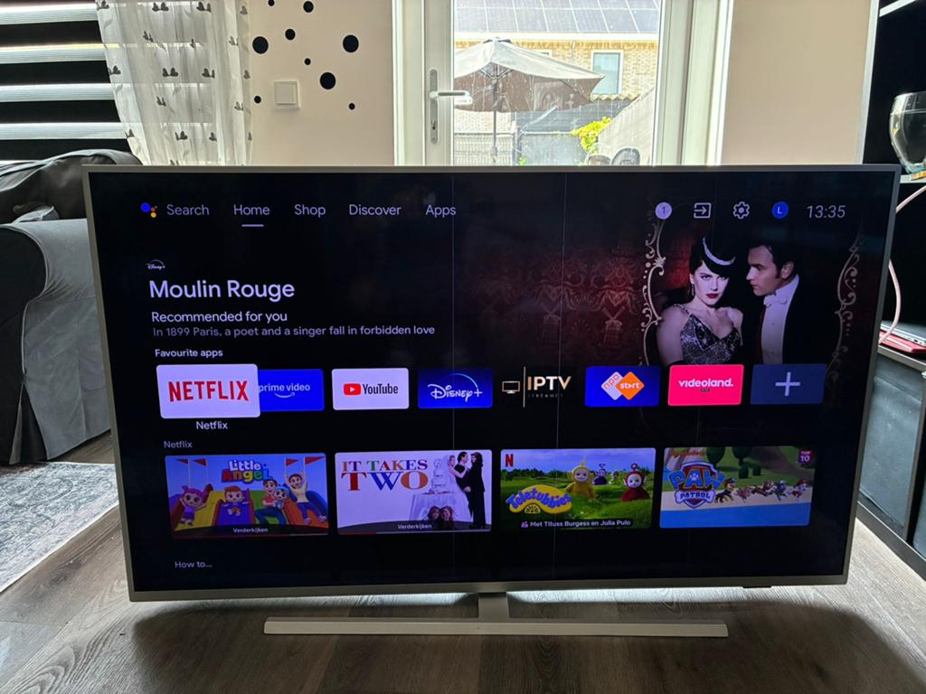 Philips 55" 4K Smart TV, Ambilight – strepen in beeld, Ophalen, Philips, 50 Hz, Zo goed als nieuw