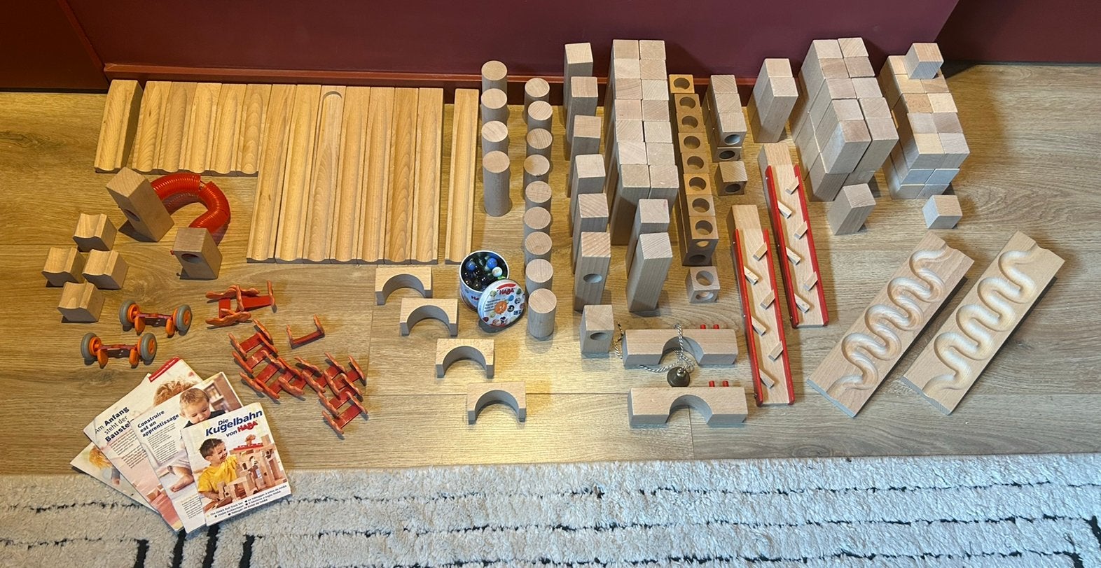 Haba Houten knikkerbaan grote collectie  met veel extras!, Ophalen, Gebruikt, Overige typen
