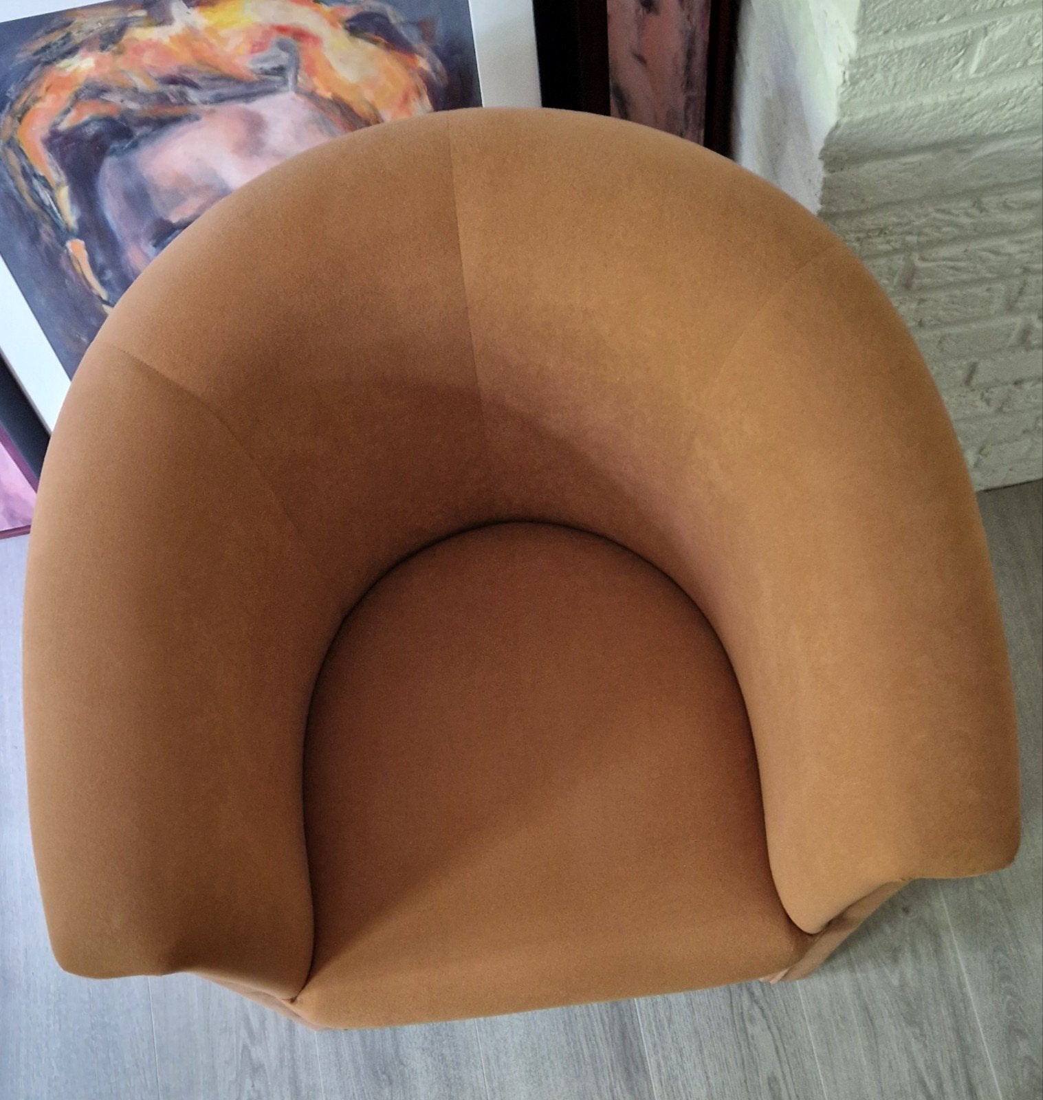 Comfortabele fauteuil - Terracotta/Oranje, Ophalen, Modern, Comfortabel, Gebruikt, 75 tot 100 cm