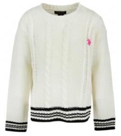 Maat 122/128 Gebreide US Polo Assn trui vanilla *NIEUW* a, US Polo Assn., Meisje, Trui of Vest, Nieuw