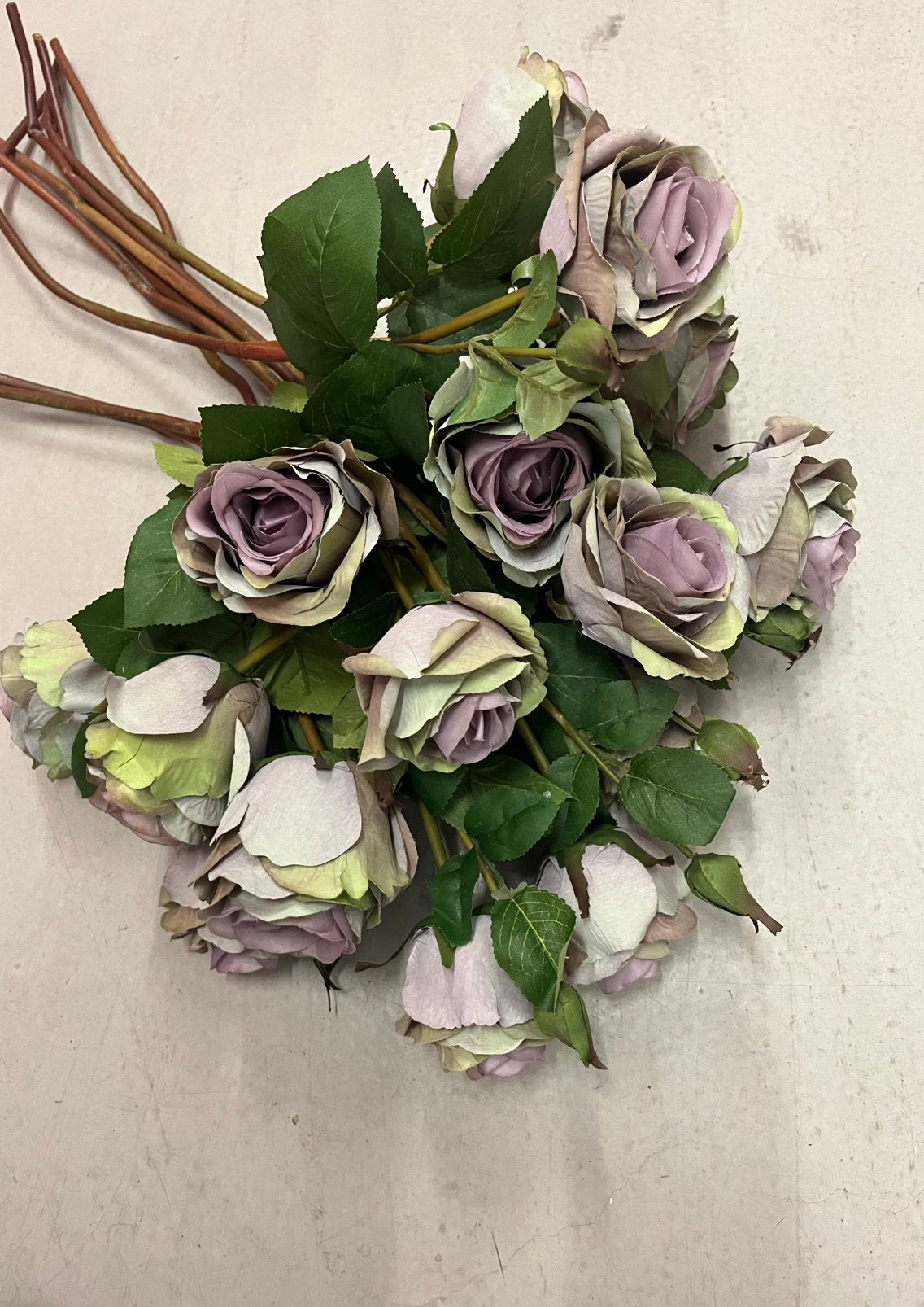 Kunst rozen warme lila kleur, Huis en Inrichting, Ophalen, Gebruikt, Kunstbloem, Paars