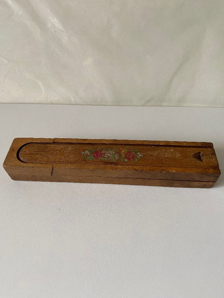 Antiek houten pennendoos/uitschuifdeksel en scharnieren, Antiek en Kunst, Ophalen of Verzenden
