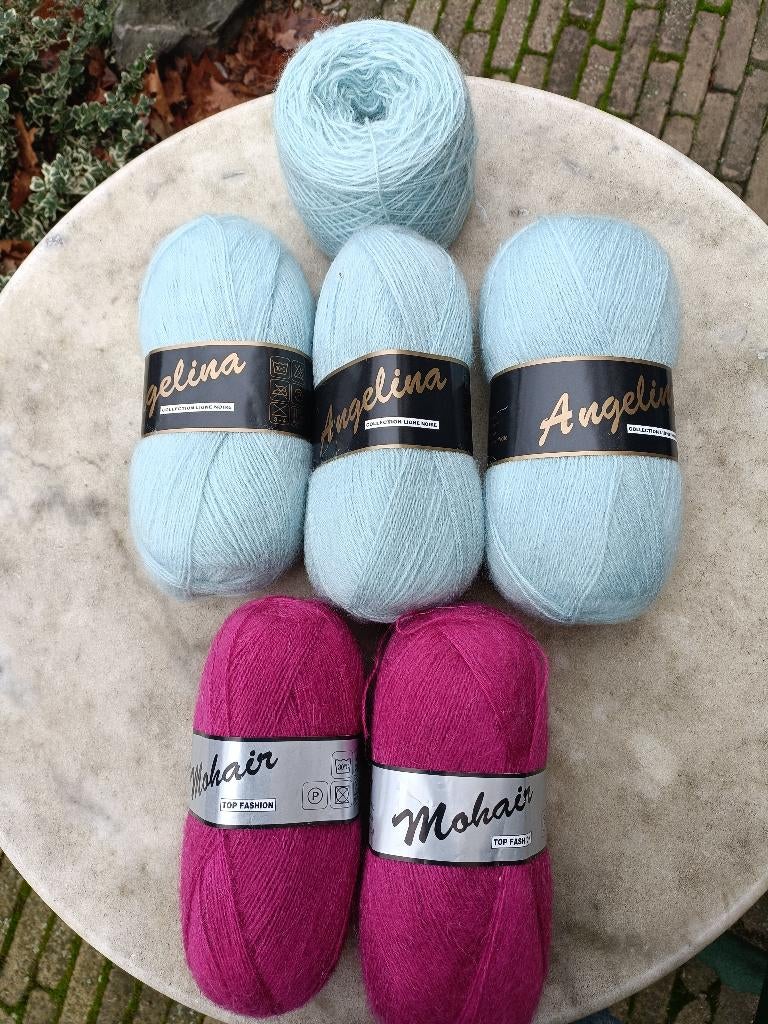 Mohair garen wol paars en blauw (KW31), Hobby en Vrije tijd, Breien en Haken, Ophalen of Verzenden, Nieuw, Breien of Haken, Wol of Garen