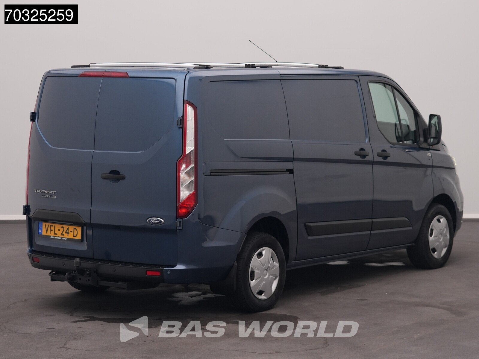Ford Transit Custom 105pk L1H1 Trekhaak LED Xenon Navi Airco, Stof, Euro 6, 4 cilinders, Blauw