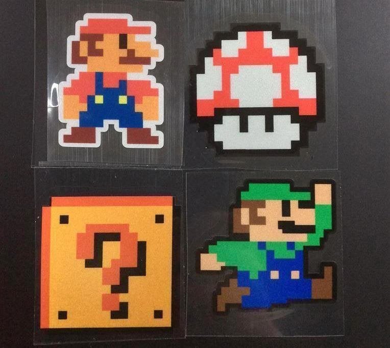 4X MARIO Retro bartop videogame Vinyl Sticker, Verzenden, Nieuw, Bedrijf of Vereniging