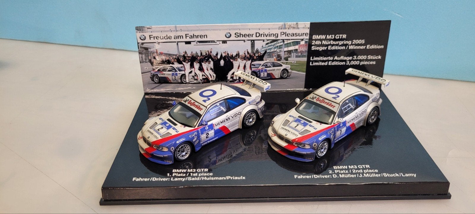 Minichamps BMW M3 GTR 24H Nurburgring 2005 dirty Winner set, Ophalen of Verzenden, Zo goed als nieuw, Auto, MiniChamps