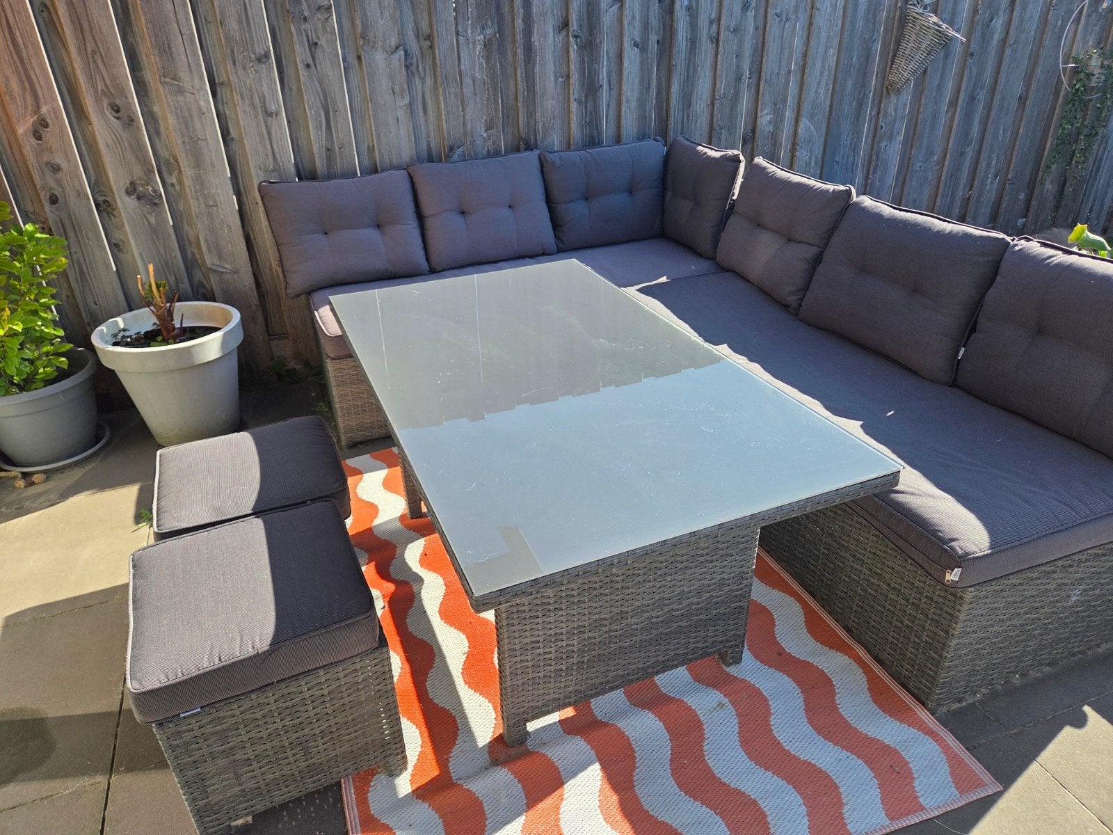 Tuinset lounge/dining, Ophalen, Wicker, Bank