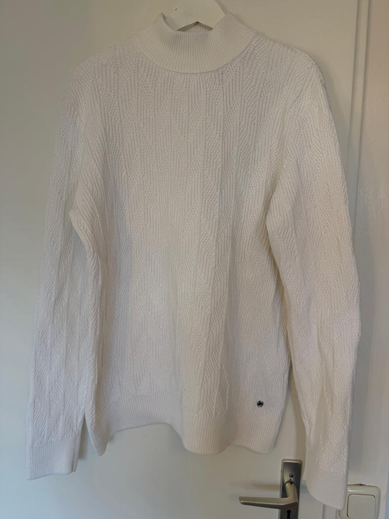 WE Witte Kabeltrui Maat L, Kleding | Heren, Truien en Vesten, Zo goed als nieuw, Maat 52/54 (L), Wit, Ophalen of Verzenden