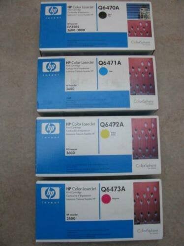 4 toners HP toners Q6470A-Q6471A-Q6472A-Q6473A (HP 501-502A), Ophalen of Verzenden, Nieuw, Toner, HP (ORIGINEEL)