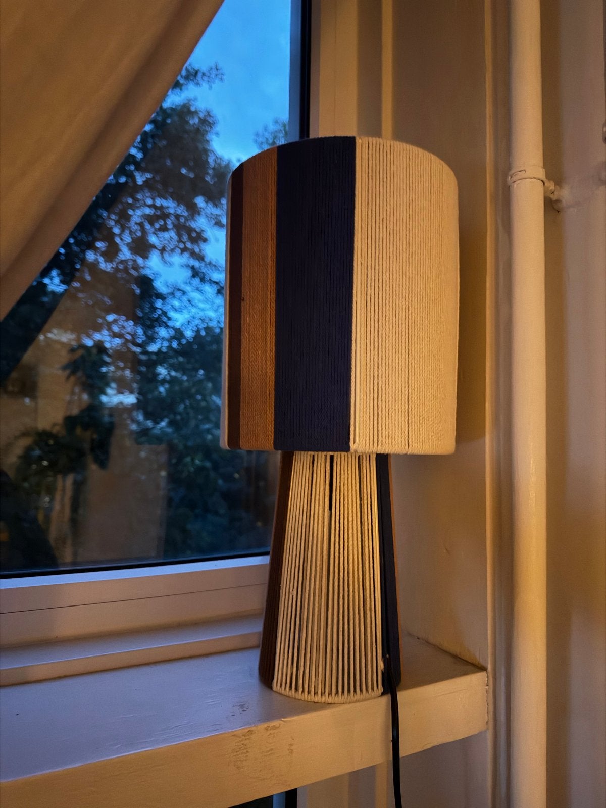 Kwantum tafellamp met draadstructuur, Meerkleurig, Ophalen, Zo goed als nieuw, Textiel