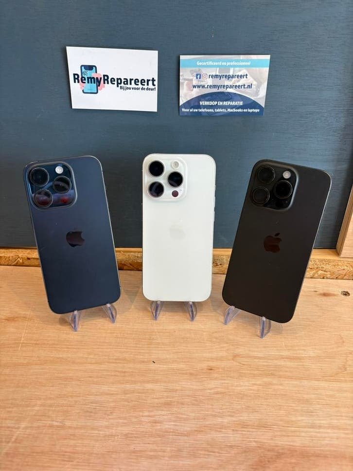 Apple Iphone 15 pro, 128GB, white & Blue | garantie, Telecommunicatie, Mobiele telefoons | Apple iPhone, Niet ingevuld, 128 GB