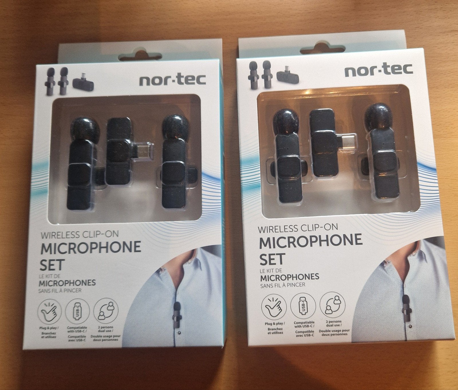 Nor-Tec Draadloze Clip-On Microfoon Set (2-pack), Ophalen of Verzenden, Nieuw, Overige typen, Draadloos