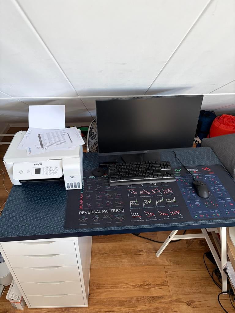 IKEA bureau met ladeblok, Huis en Inrichting, Overige typen, Gebruikt, 120 cm, Met lades