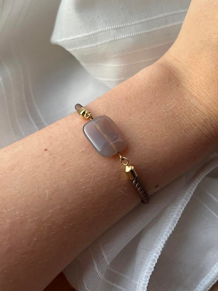 COAI Unisex Gevlochten Armband met Steen, Overige materialen, Bruin, Ophalen of Verzenden, Zo goed als nieuw