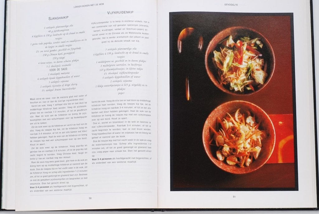 Lekker koken met de wok - Kookboek Van Dishoeck jaren 90, Jeni Wright, Zo goed als nieuw, Azië en Oosters, Verzenden