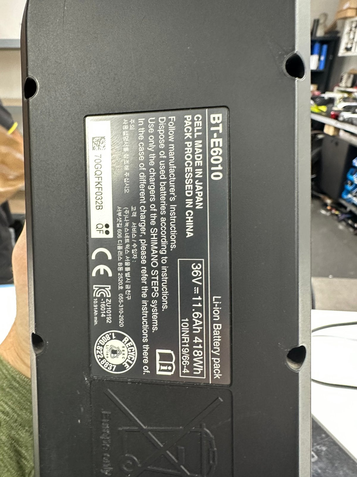 Gezocht Shimano BT-E6010 accu ebike, ....,,,,, Shimano, ......., Ophalen of Verzenden