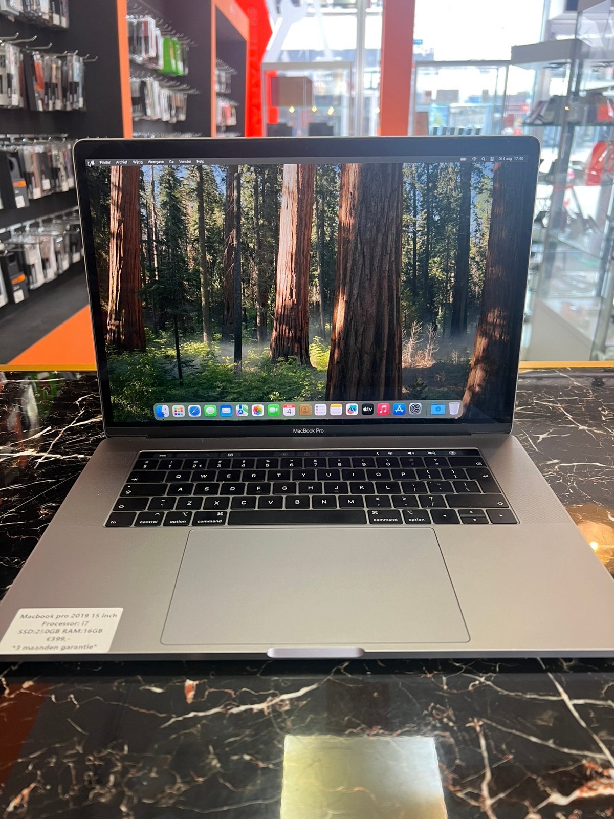 Macbook pro 15” 2019 i7 16GB 250GB 3 mnd garantie, Computers en Software, Apple Macbooks, Gebruikt, 256 GB, 2 tot 3 Ghz, Amsterdam