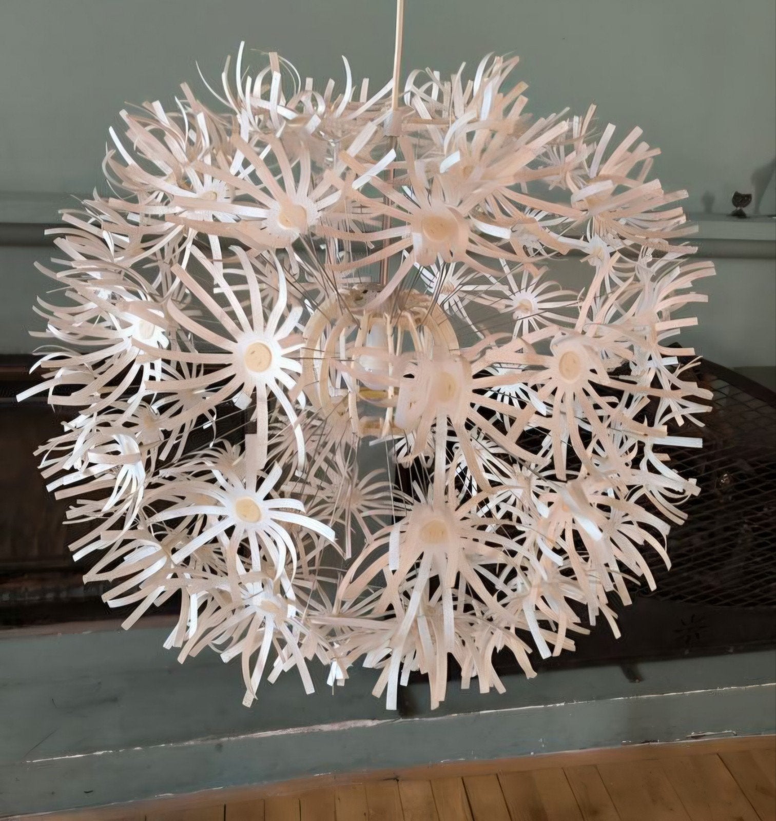 IKEA Maskros hanglamp - Witte papieren bloem lamp, Gebruikt, Overige materialen, Modern, Speels, Scandinavisch, E27 (groot)
