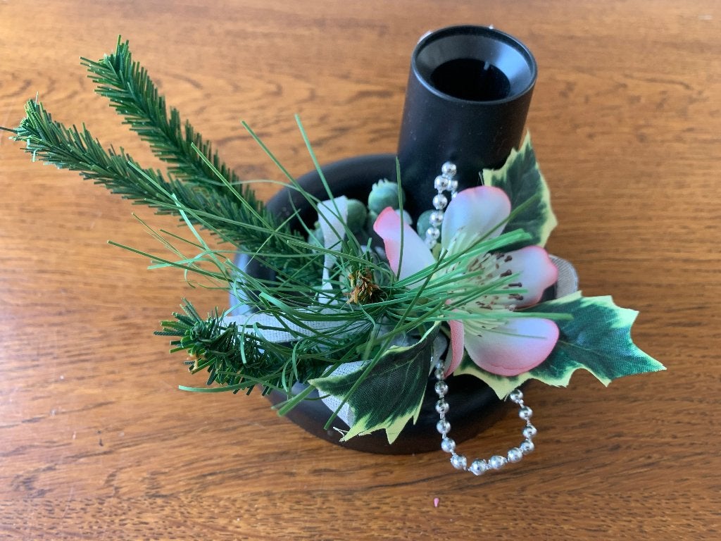 Kerststukje met Kaarsenhouder Jaren 70/80 Nieuw, Ophalen of Verzenden, Nieuw