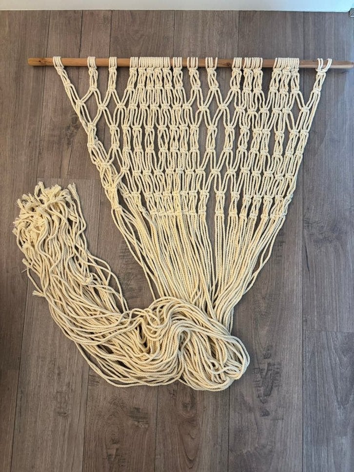 Deurgordijn touw 190 cm - 95 cm, Ophalen, Nieuw, Beige, Textiel