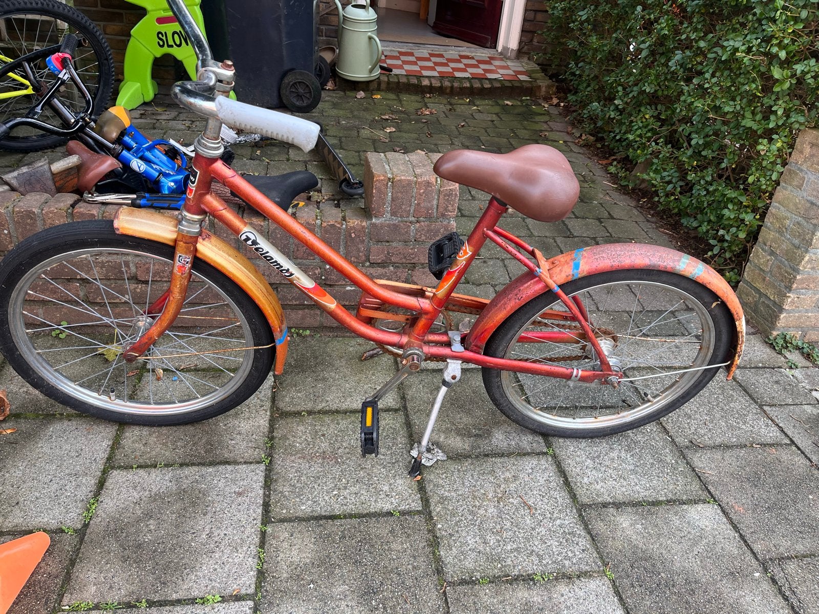 Vintage kinderfiets - Elanber, Fietsen en Brommers, Ophalen, Gebruikt, Terugtraprem, 20 inch