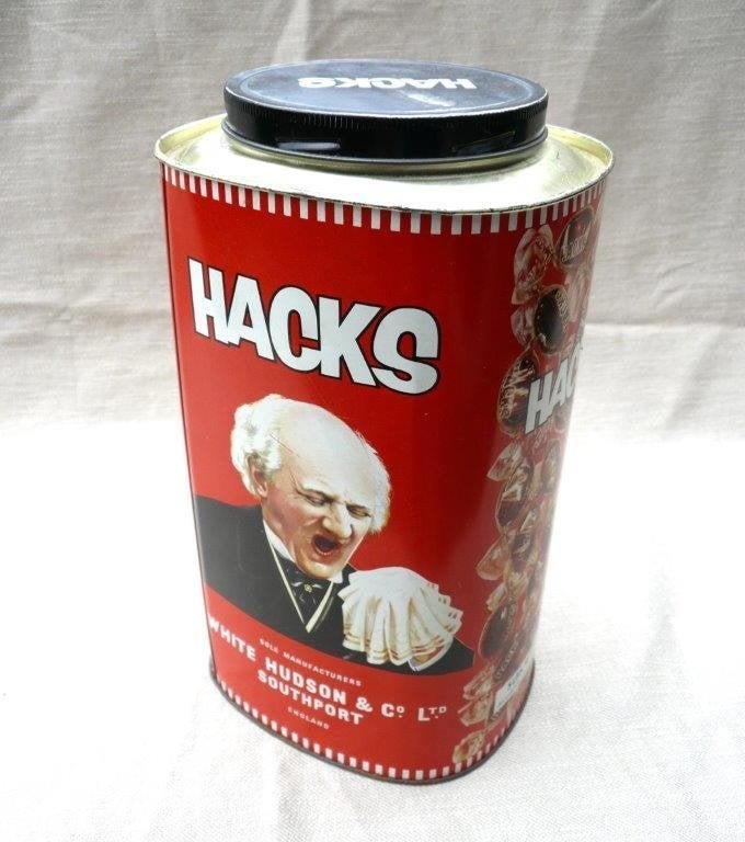 Winkel blik hacks hoestbonbons (leeg) , uitvoering jaren 80., Ophalen of Verzenden, Gebruikt, Overige