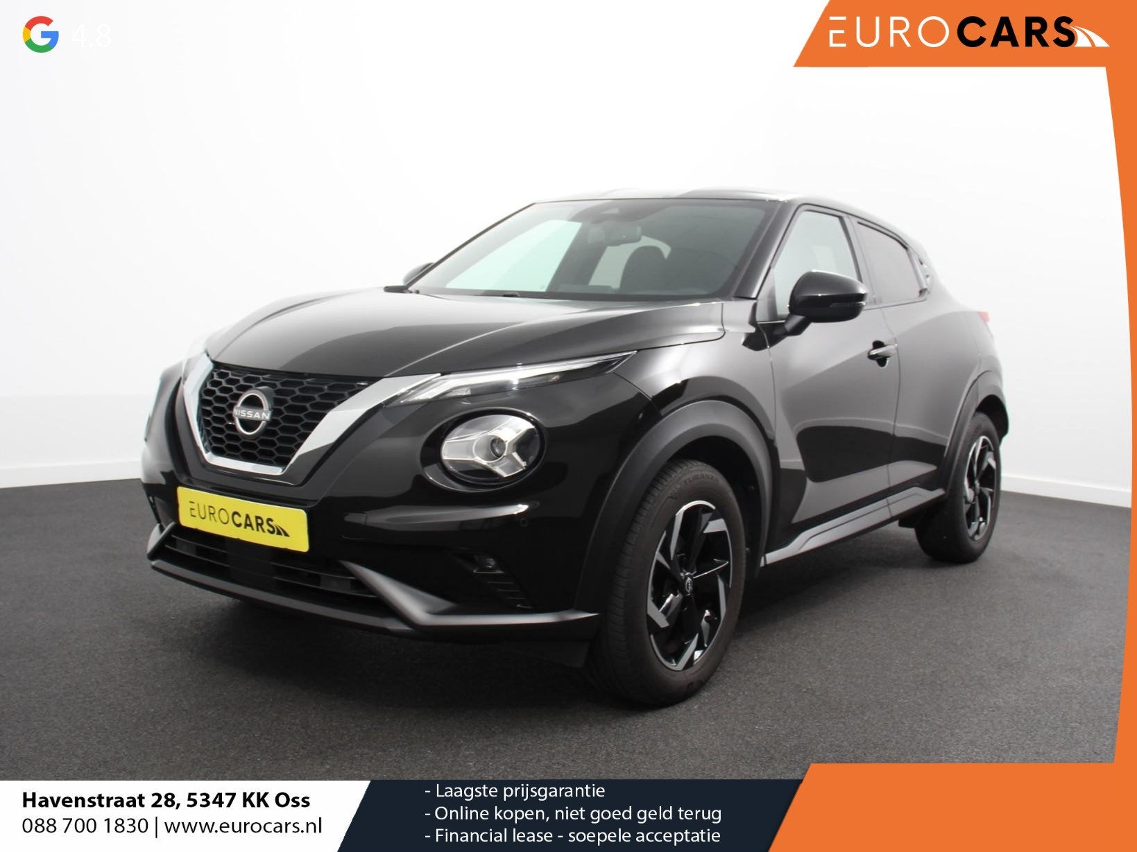 Nissan Juke 1.0 DIG-T N-Connecta Climate control Cruise cont, Auto's, Nissan, Stof, Euro 6, Zwart, Bedrijf