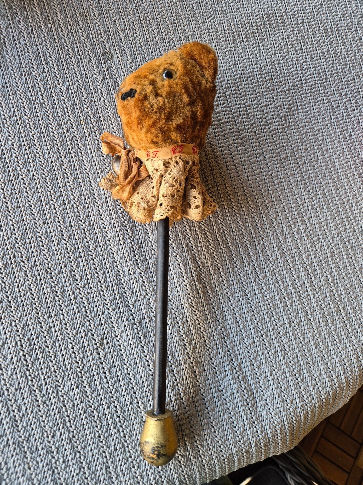 Antieke Teddybeer Rammelaar - Uniek Verzamelobject, Ophalen of Verzenden