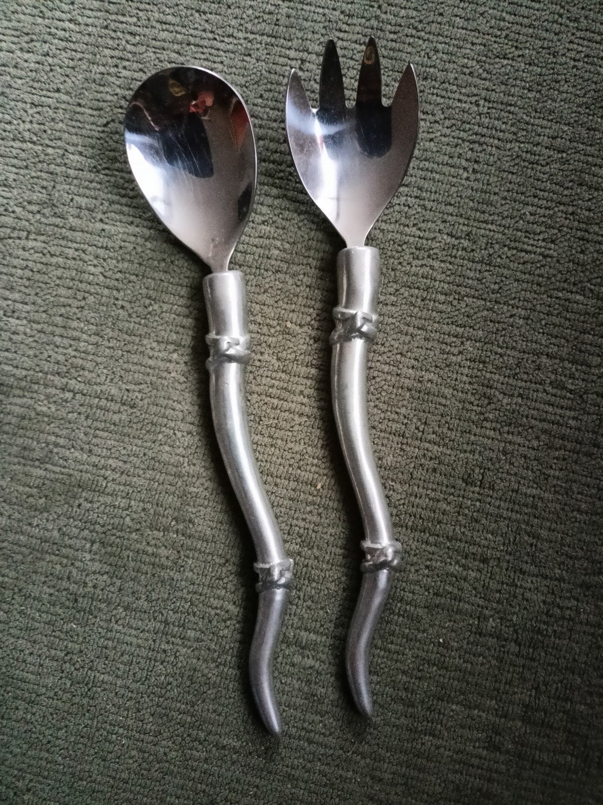 Vintage Saladebestek Set - Lepel en Vork, Antiek en Kunst, Ophalen of Verzenden