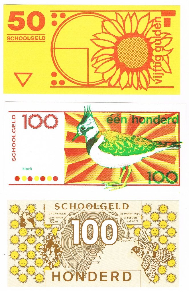 3 x schoolgeld UNC, Verzenden, 100 gulden, Setje