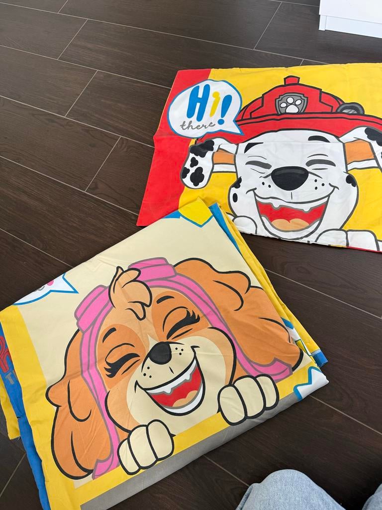 Paw Patrol Dekbedovertrek Set - zo goed als nieuw, Jongetje of Meisje, Ophalen of Verzenden, Zo goed als nieuw, Geel