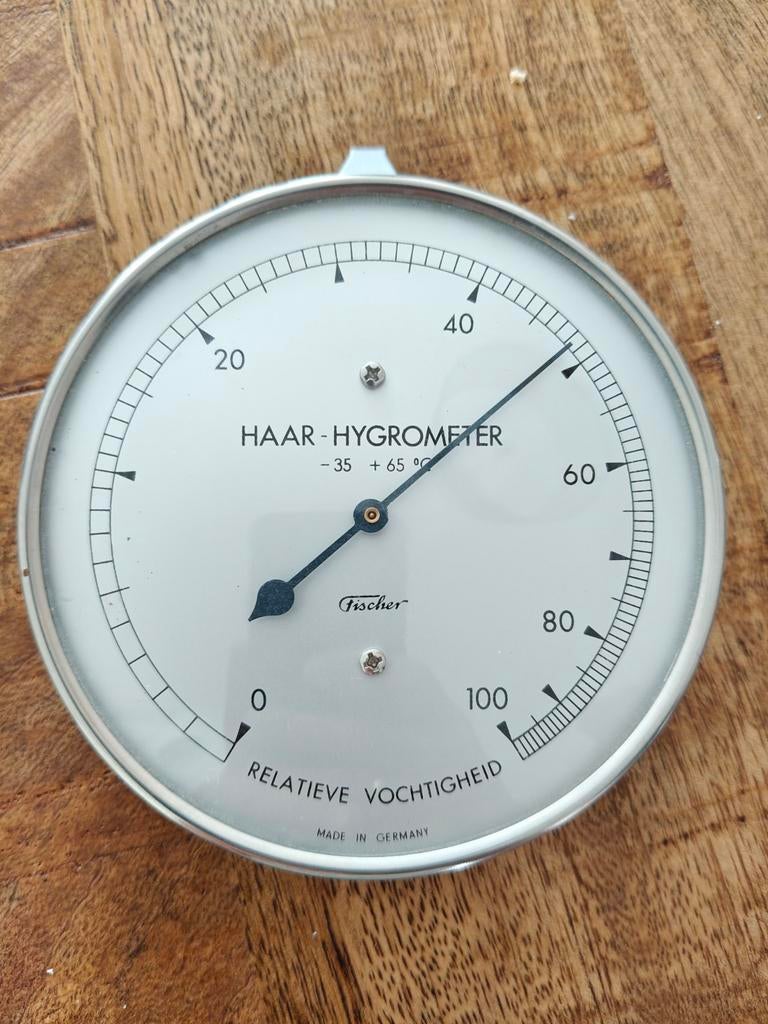 Fischer Haar-Hygrometer - Relatieve Vochtigheid Meter, Ophalen of Verzenden, Gebruikt, Weerstation