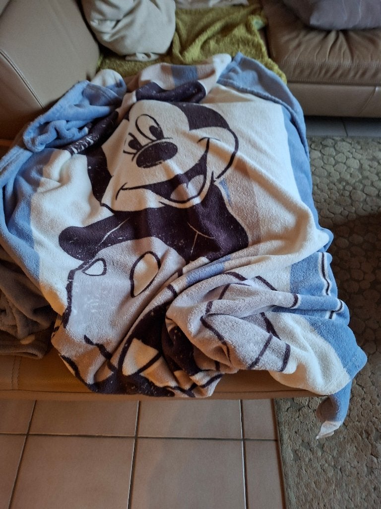 1 Fleece - 1 badhanddoek - (Disney figuren), Ophalen of Verzenden, Gebruikt