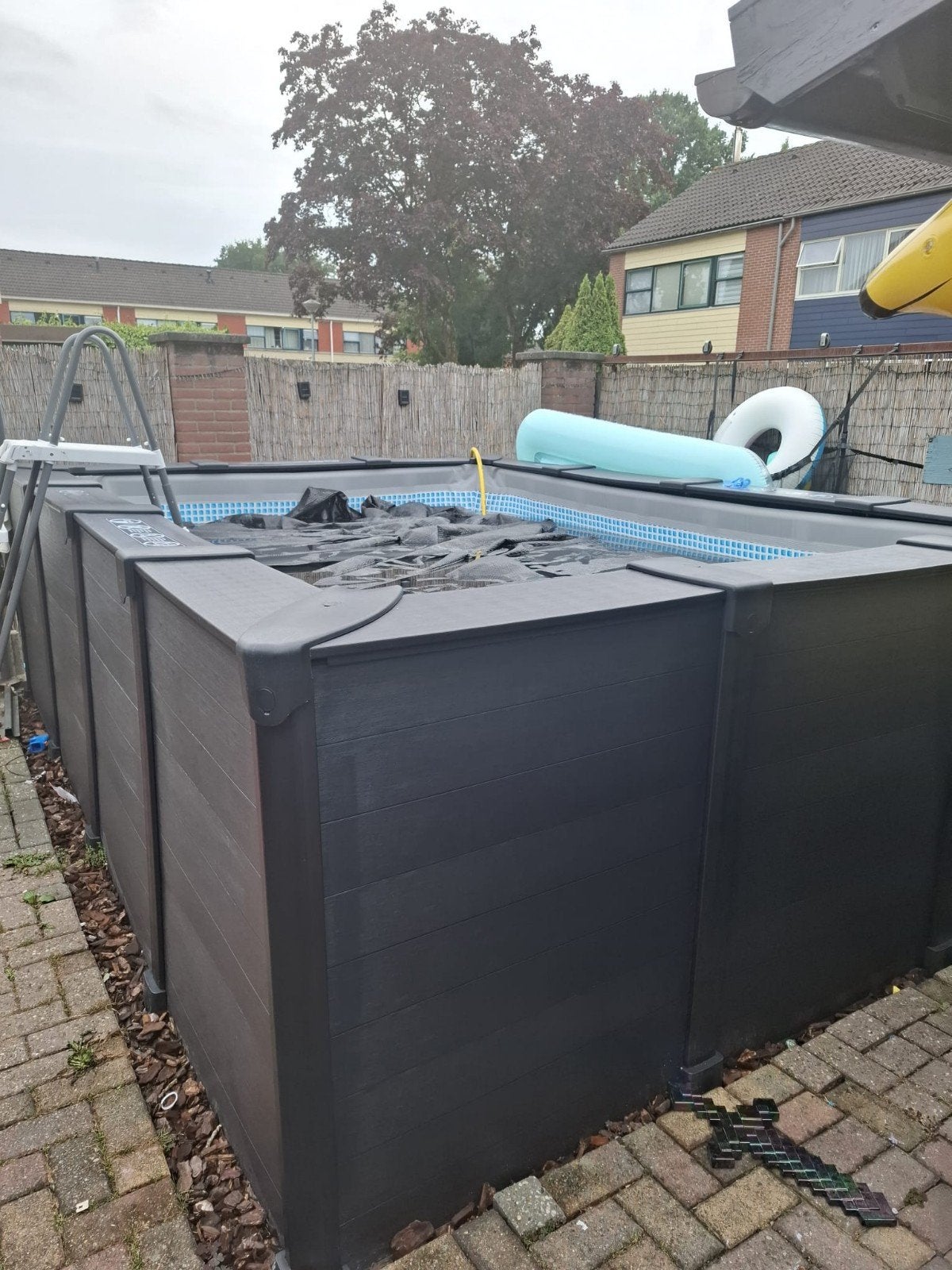 Intex graphite panel pool 4 x 3 x 1.24 mtr(zoutwatersysteem), Gebruikt, 200 tot 300 cm, Rechthoekig, Ophalen