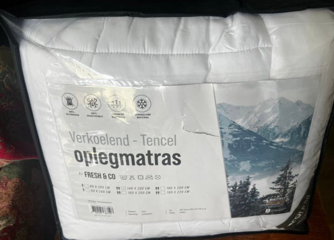 Tencel verkoelend oplegmatras, Ophalen of Verzenden, Nieuw, Eenpersoons, Deken of Dekbed