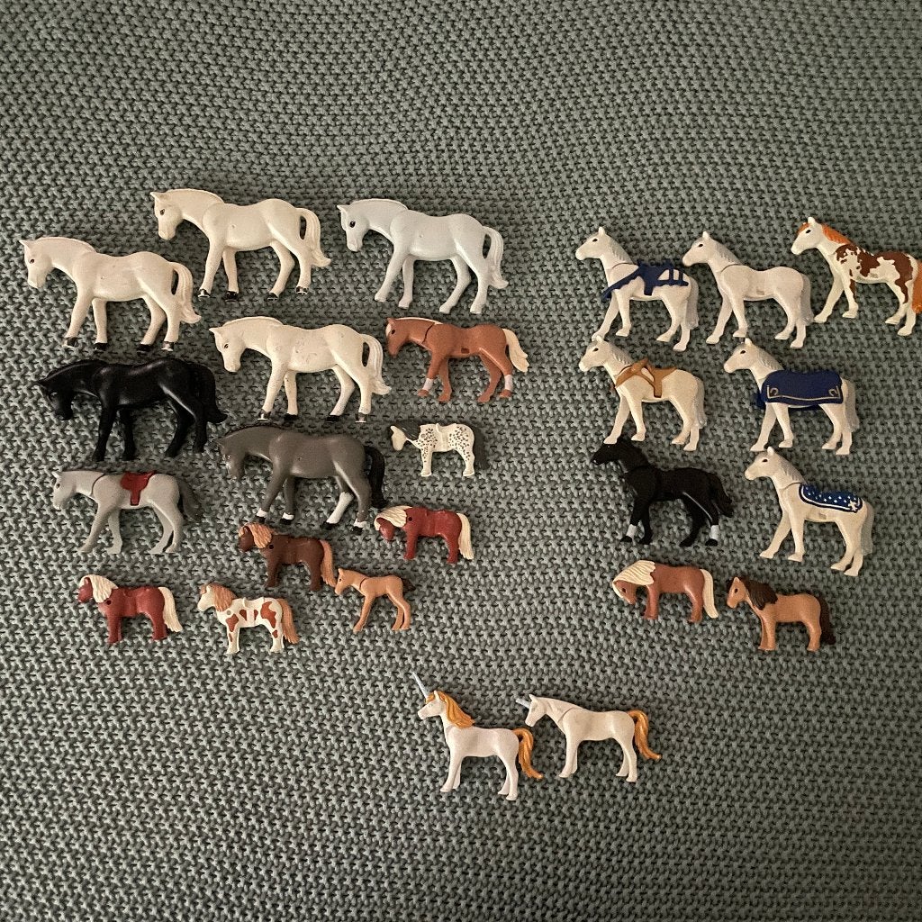 Playmobil grote collectie 25 paarden en eenhoorns, Ophalen of Verzenden, Gebruikt, Losse onderdelen, Figuren