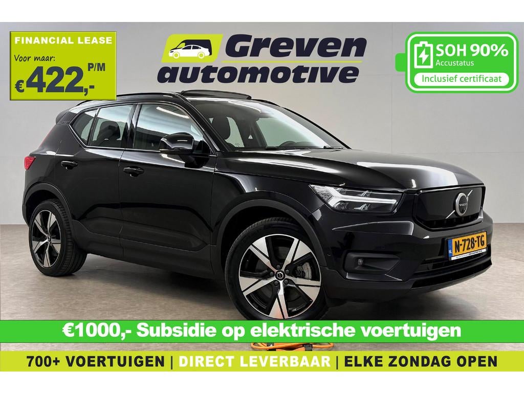 Volvo XC40 P8 Recharge Pro 67 kWh | Snelladen | SOH 90% | Pa, Gebruikt, 417 km, Zwart, 90 €/maand