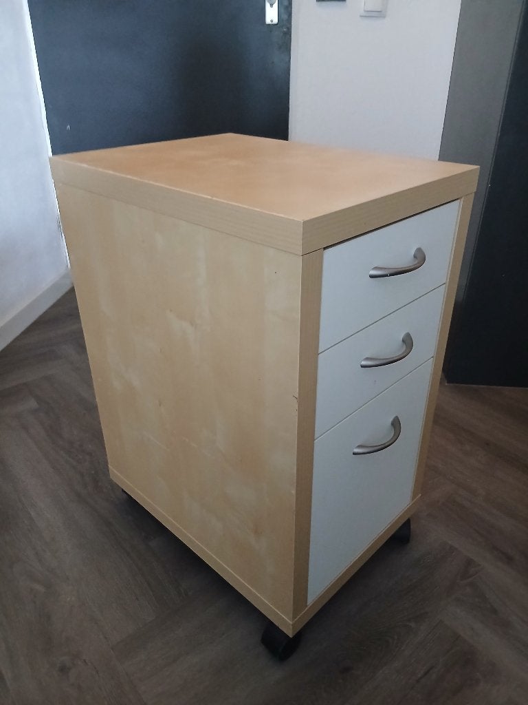 Houten 3 ladenblok, Huis en Inrichting, Ophalen, Overige materialen, Minder dan 50 cm, Gebruikt