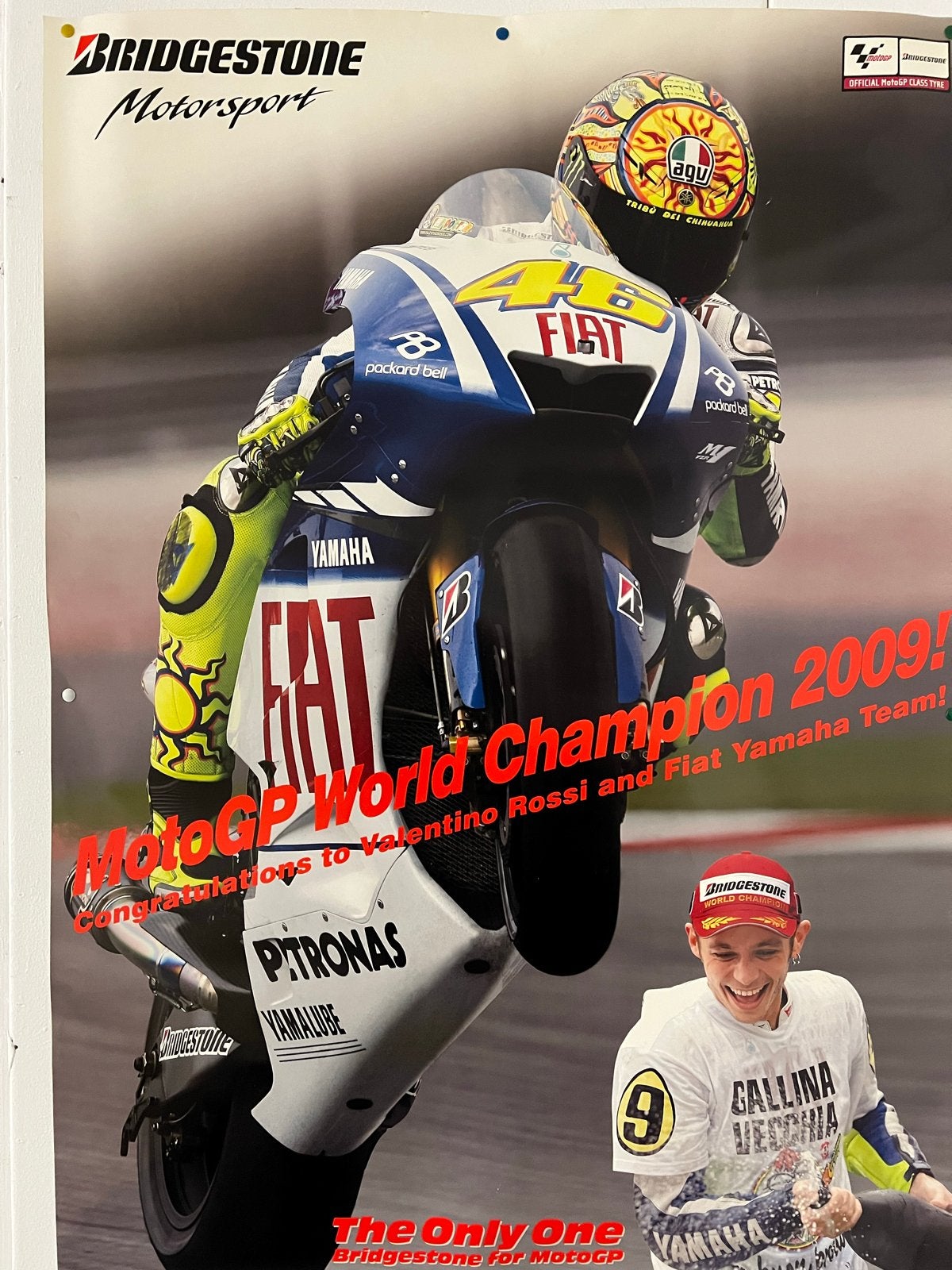 Valentino Rossi MotoGP Wereldkampioen 2009 Poster, Ophalen of Verzenden, Sport, A1 t/m A3, Rechthoekig Staand