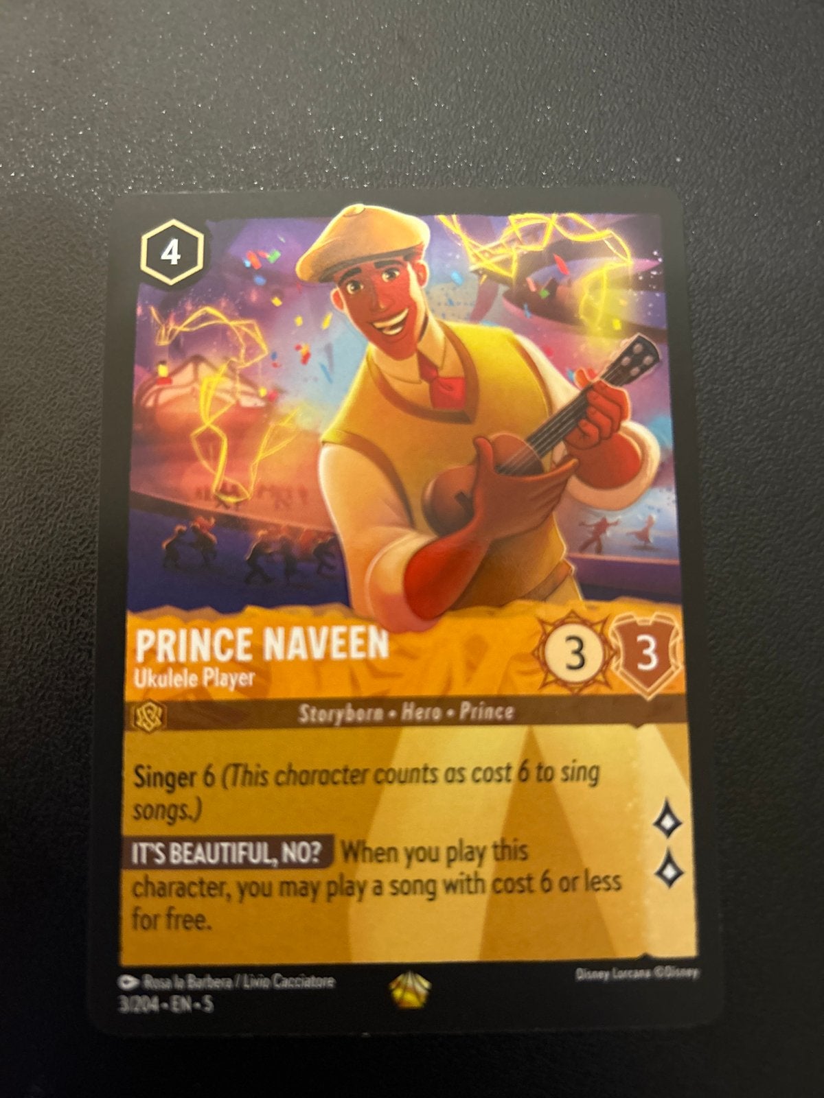 Disney Lorcana: Prince Naveen - Ukulele Player (3/204), Ophalen of Verzenden, Zo goed als nieuw