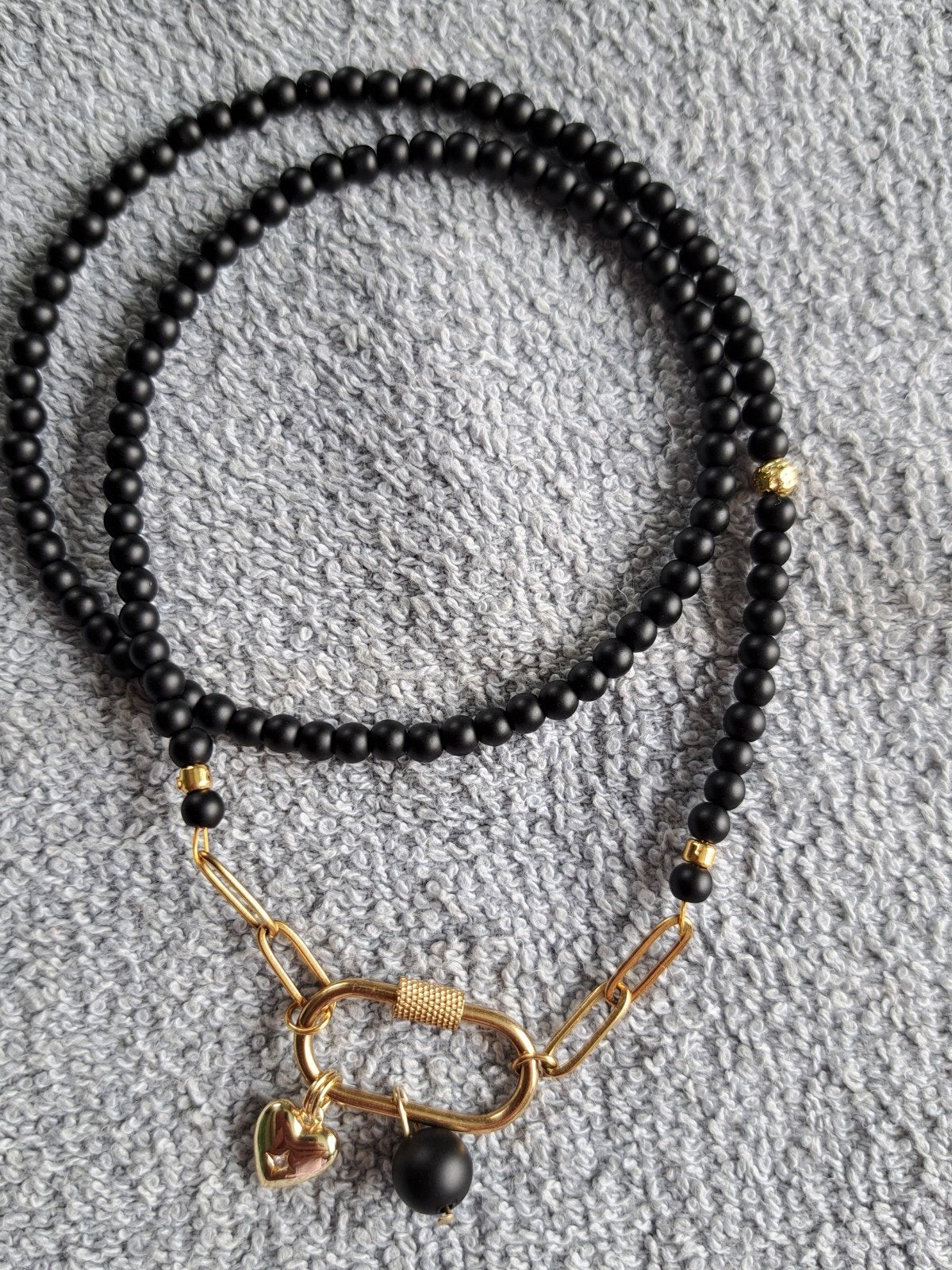 Matzwarte onyx ketting, Ophalen of Verzenden, Nieuw