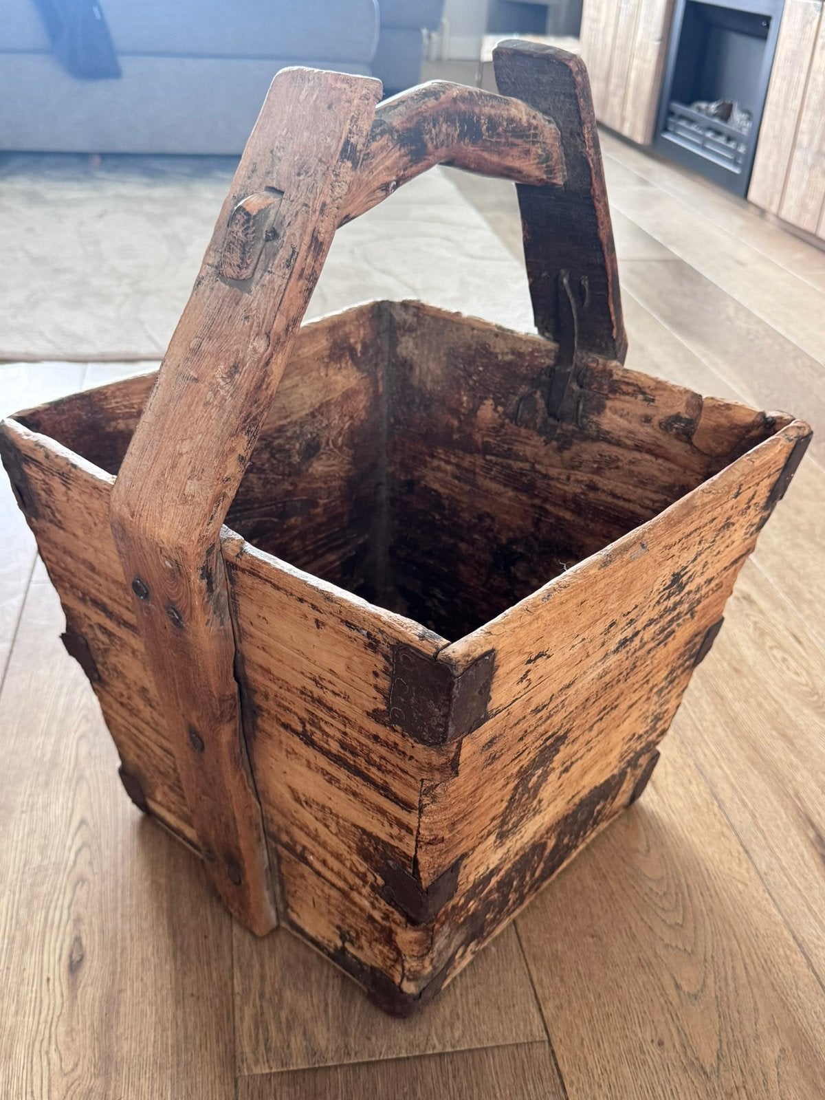 Antieke indische rijstbak- Rustieke decoratie, Antiek en Kunst, Ophalen