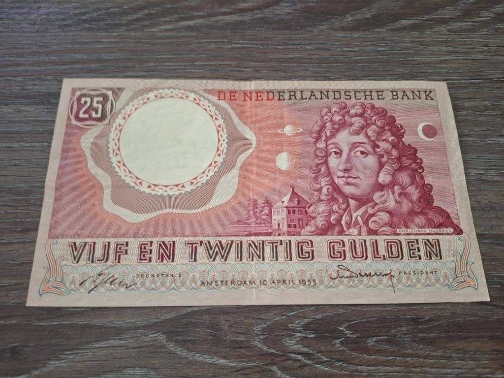 Mooi biljet 25 gulden Huygens, 1955, Ophalen of Verzenden, 25 gulden