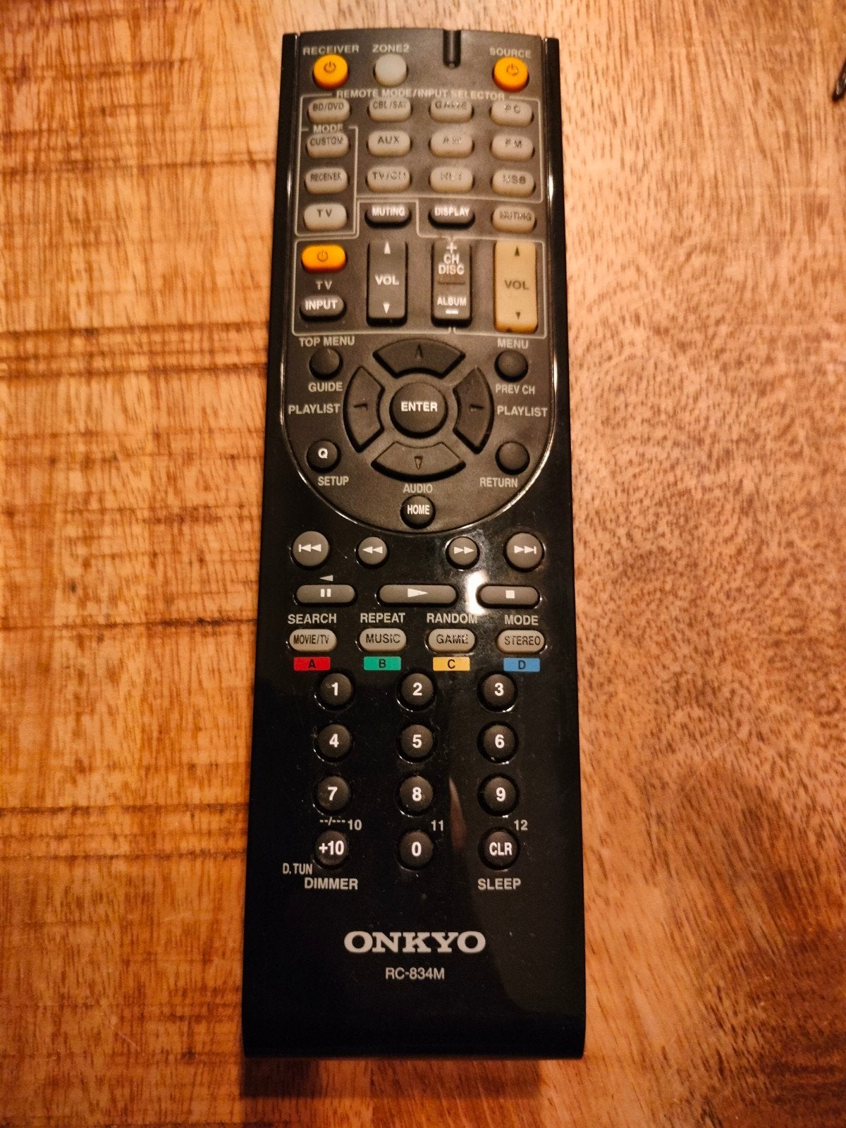 Onkyo RC-834M afstandsbediening voor receiver/versterker, Gebruikt, Ophalen of Verzenden, Origineel, Receiver of Versterker