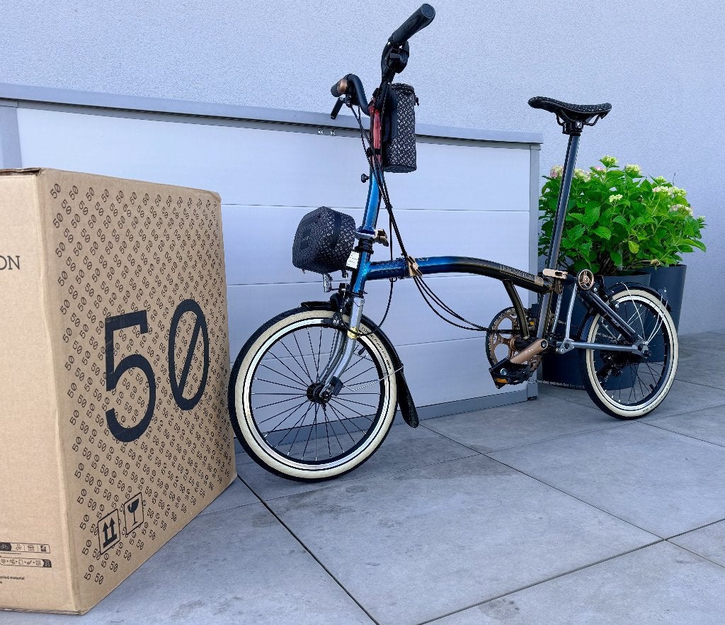Brompton 1975 (50 jaar jubileum) gelimiteerd exemplaar, Fietsen en Brommers, Fietsen | Vouwfietsen, Ophalen, Brompton, 16 tot 18 inch
