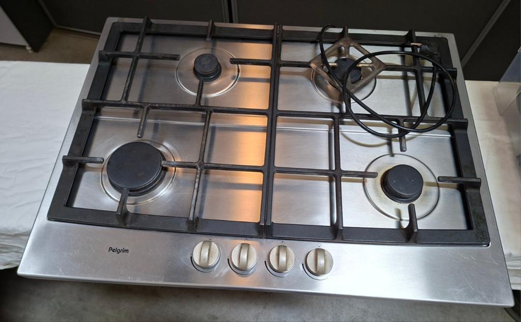 Inbouw gasfornuis / kookplaat Pelgrim, Witgoed en Apparatuur, Kookplaten, Ophalen, Gebruikt, 4 kookzones, Inbouw