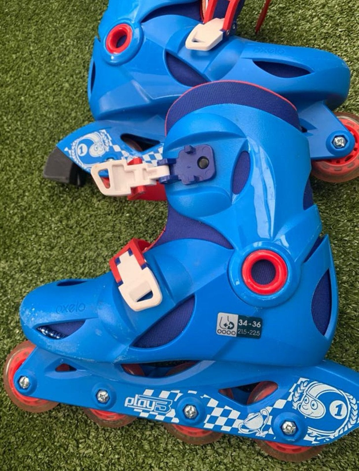 OXELO Kinderskates Play3 blauw/ 34-36, Ophalen of Verzenden, Zo goed als nieuw