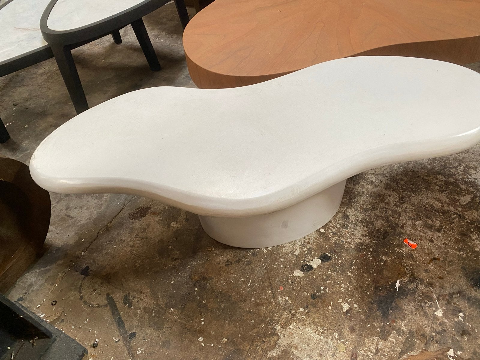 Salontafel organische vorm 123x50, Ophalen, 100 tot 150 cm, Nieuw, 50 tot 100 cm